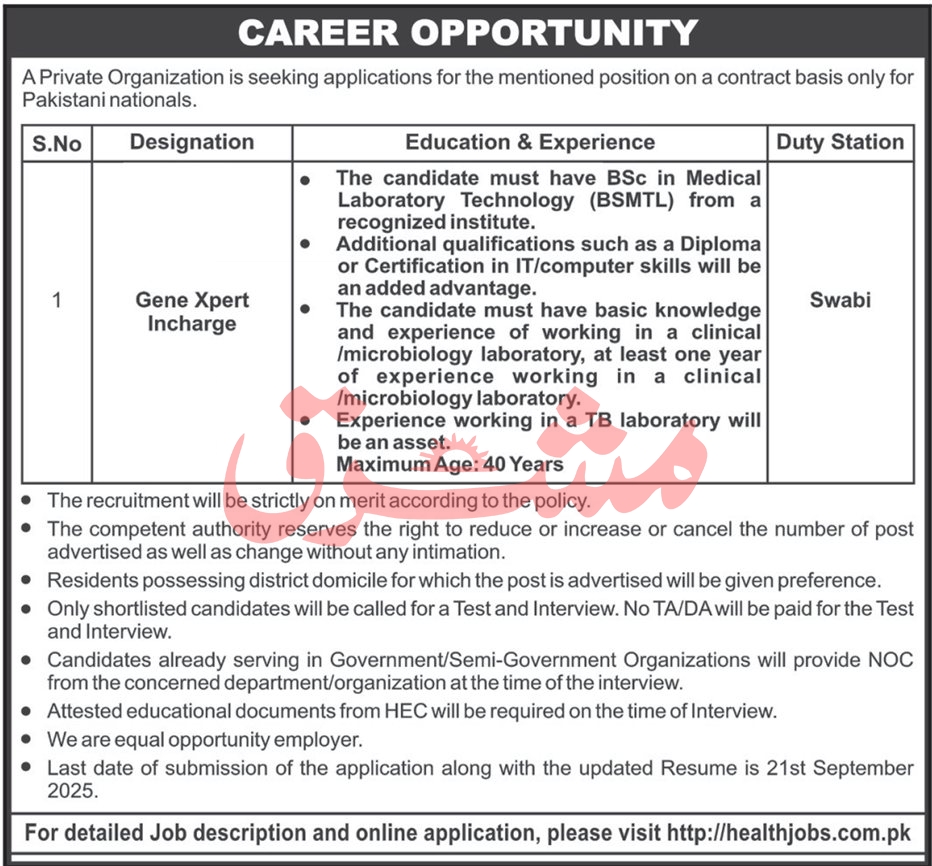 Jobs in Private Sector Organization